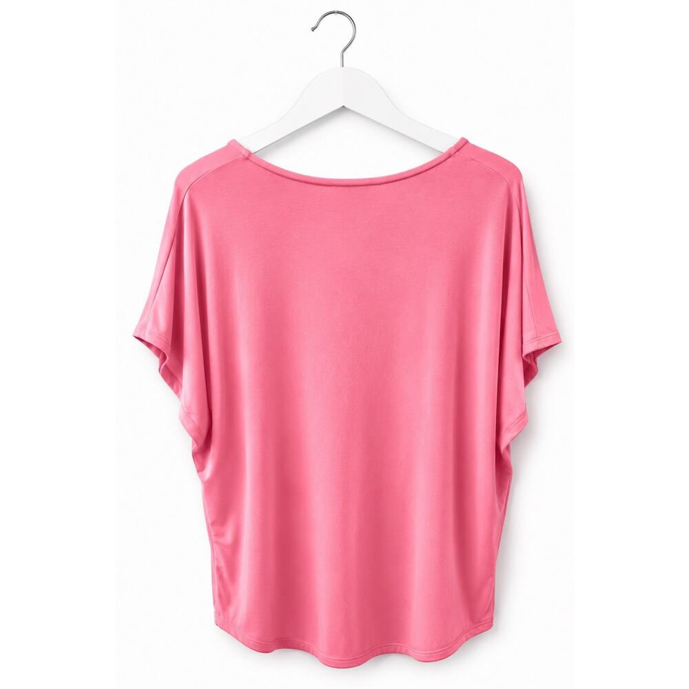 NWT Gibson & Latimer Rose Pink V Neck Dolman Sleeve Top Medium Rayon Stretch - Picture 2 of 5